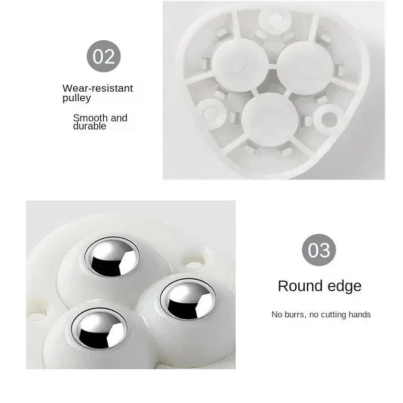Furniture Mover Wheel Rollers | Self-Adhesive, Full Rotating – Easy Moving, Home Organization