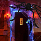 Giant Spider Web Halloween Decoration with Poseable Spider – Garden, Outdoor