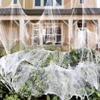 Giant Stretchy Black Spider Web Decoration – Halloween Parties, Outdoor Garden