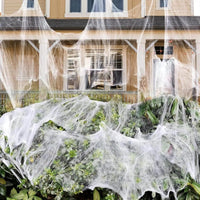 Giant Stretchy Black Spider Web Decoration – Halloween Parties, Outdoor Garden