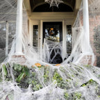 Giant Stretchy Black Spider Web Decoration – Halloween Parties, Outdoor Garden