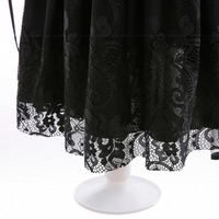 Girls Witch Queen Costume Dress with Lace Ruffles and Mid Calf Length