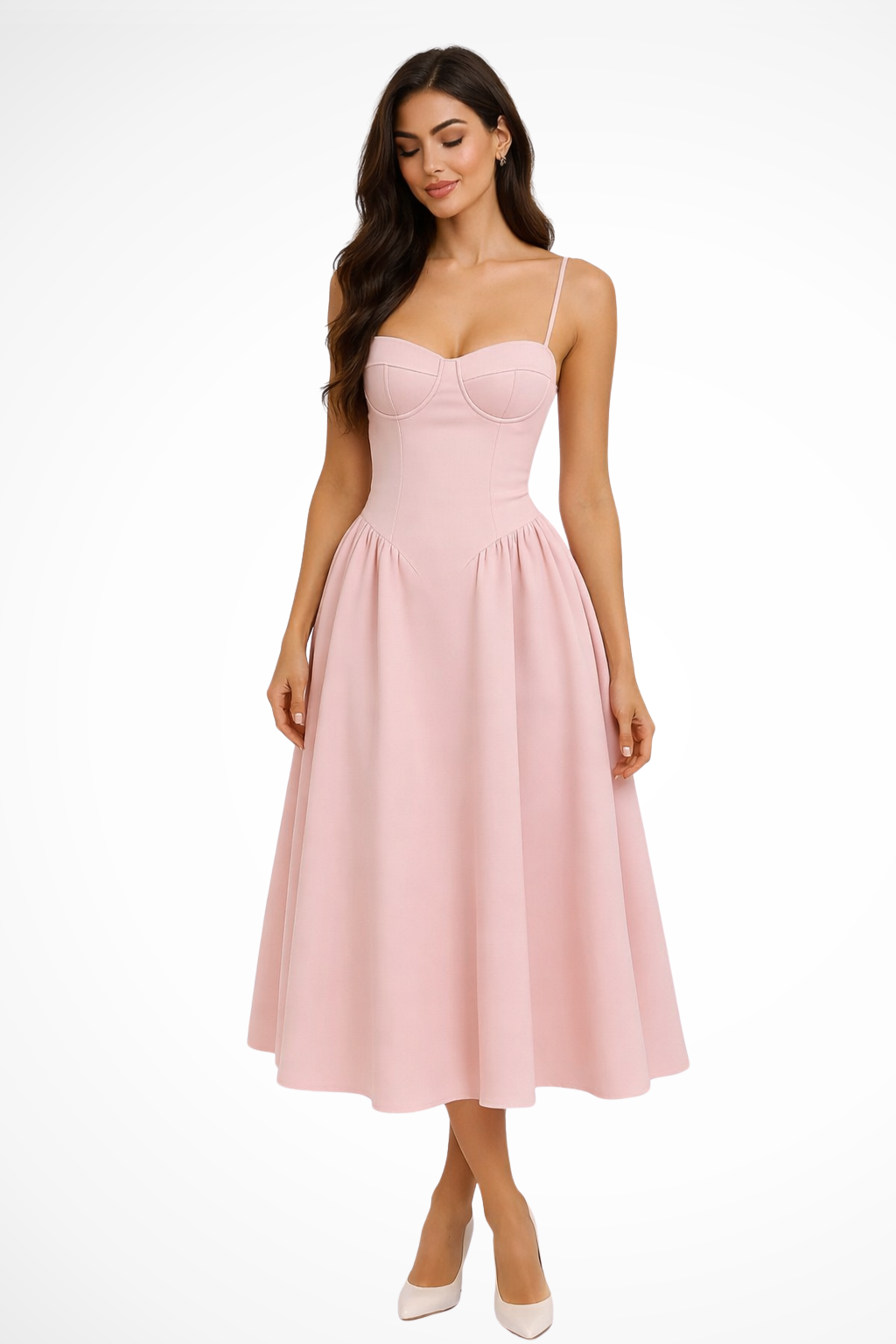 Pink A-Line Midi Dress for Women UK – Cocktail Dress & Evening Formal Wear