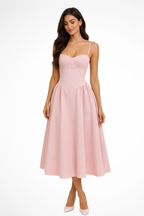 Pink A-Line Midi Dress for Women UK – Cocktail Dress & Evening Formal Wear