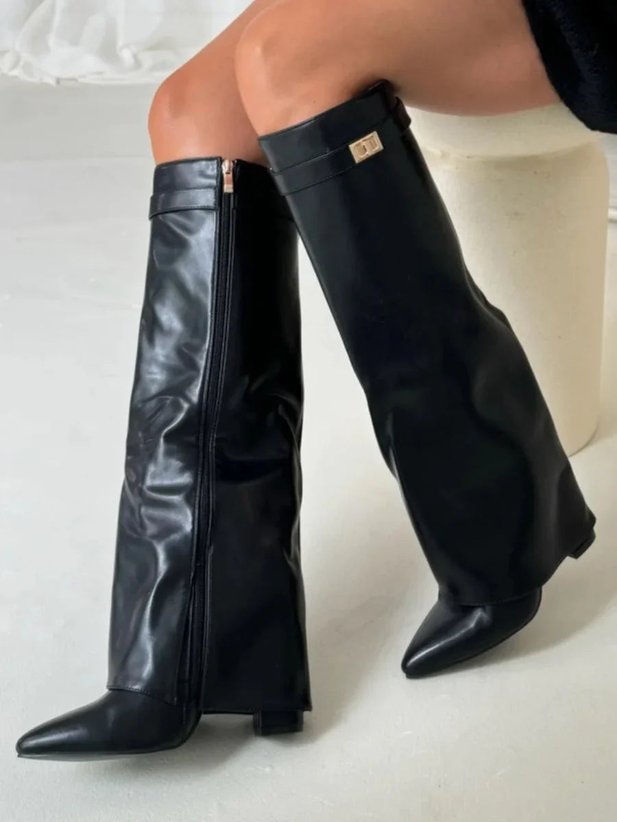 Grey Suede Boots for Women UK – Stylish Footwear with Metallic Details, Smart Casual Evening Wear