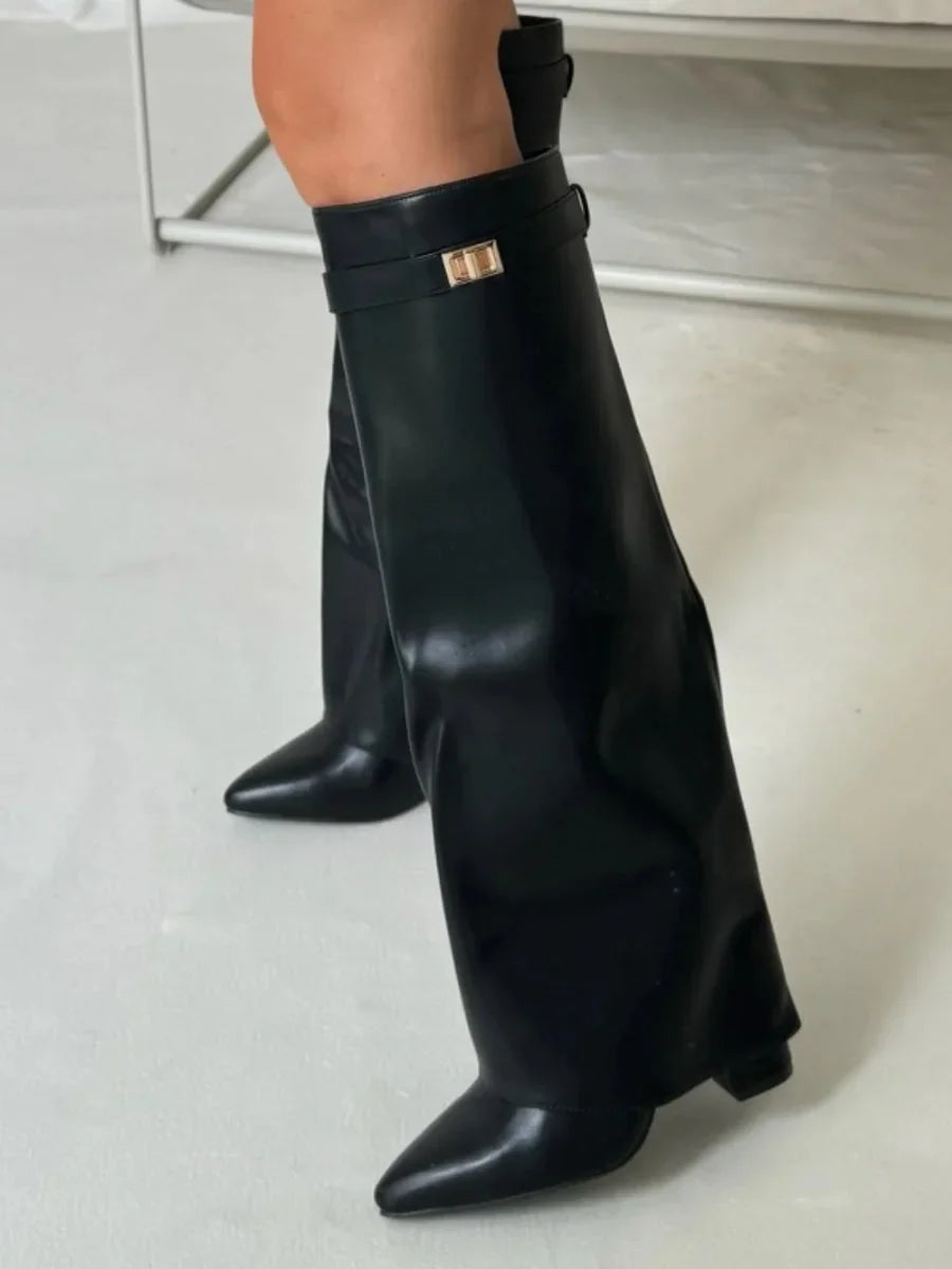 Grey Suede Boots for Women UK – Stylish Footwear with Metallic Details, Smart Casual Evening Wear