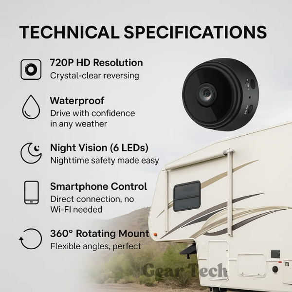 HD Wireless Backup Camera with Night Vision – RVs, Trucks, Trailers