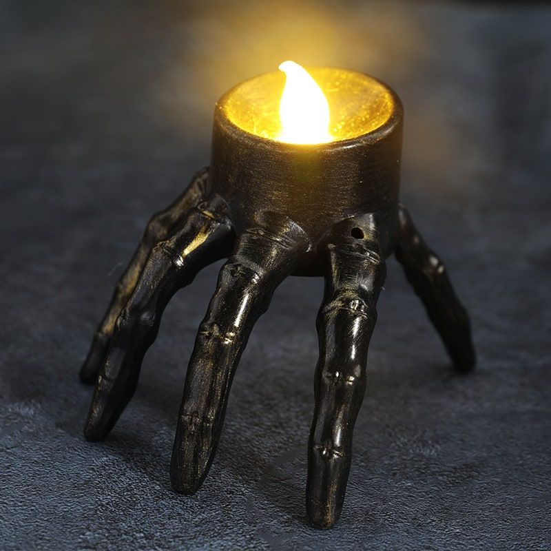 Halloween Decorations: Flameless LED Battery Candles in Skeletal Hand Shape