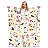 Halloween Fleece Blanket – Cozy Home Decor, Seasonal Gift