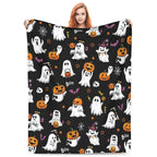 Halloween Fleece Blanket – Cozy Home Decor, Seasonal Gift