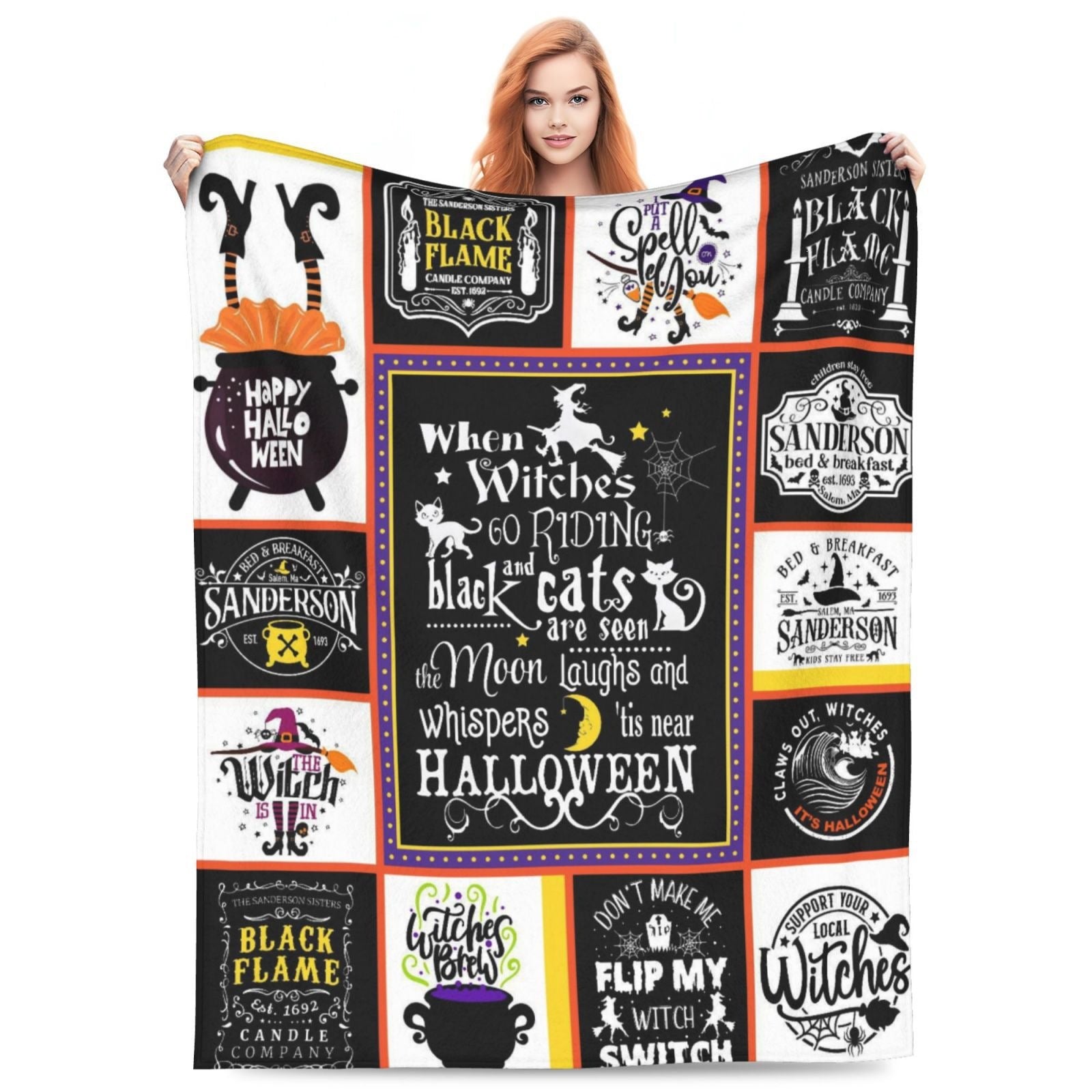 Halloween Fleece Blanket – Cozy Home Decor, Seasonal Gift
