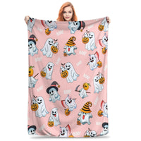 Halloween Fleece Blanket – Cozy Home Decor, Seasonal Gift