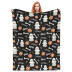 Halloween Fleece Blanket – Cozy Home Decor, Seasonal Gift