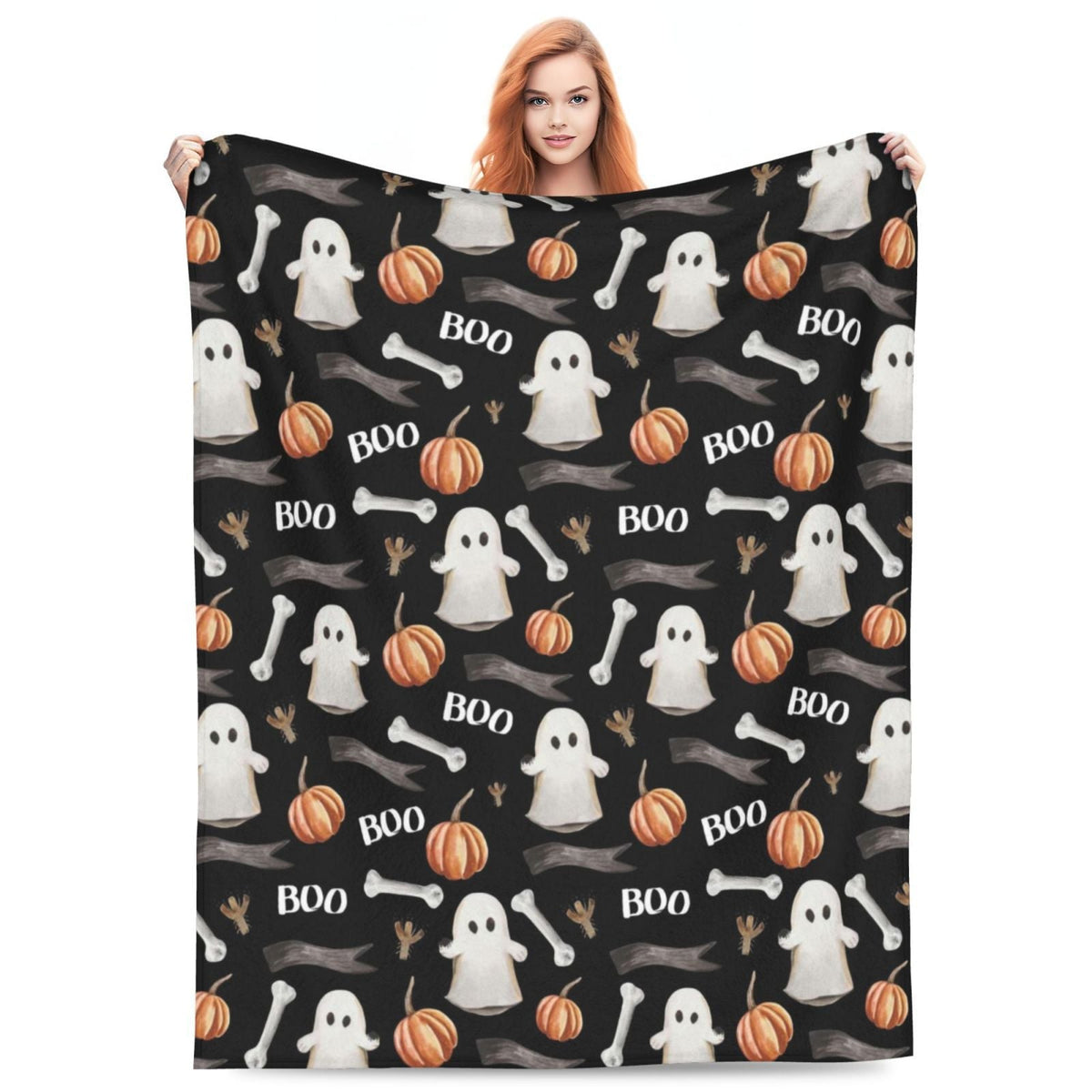 Halloween Fleece Blanket – Cozy Home Decor, Seasonal Gift