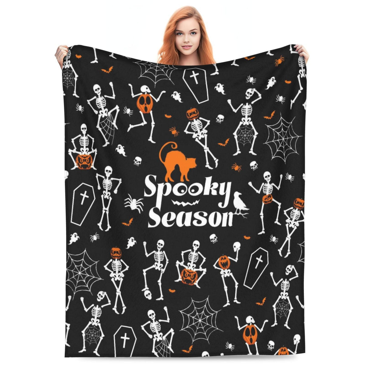 Halloween Fleece Blanket – Cozy Home Decor, Seasonal Gift