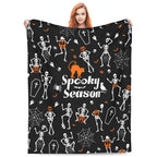Halloween Fleece Blanket – Cozy Home Decor, Seasonal Gift