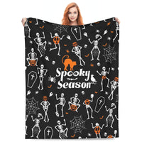 Halloween Fleece Blanket – Cozy Home Decor, Seasonal Gift