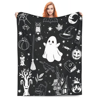 Halloween Fleece Blanket – Cozy Home Decor, Seasonal Gift