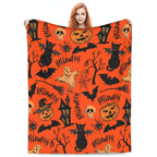 Halloween Fleece Blanket – Cozy Home Decor, Seasonal Gift