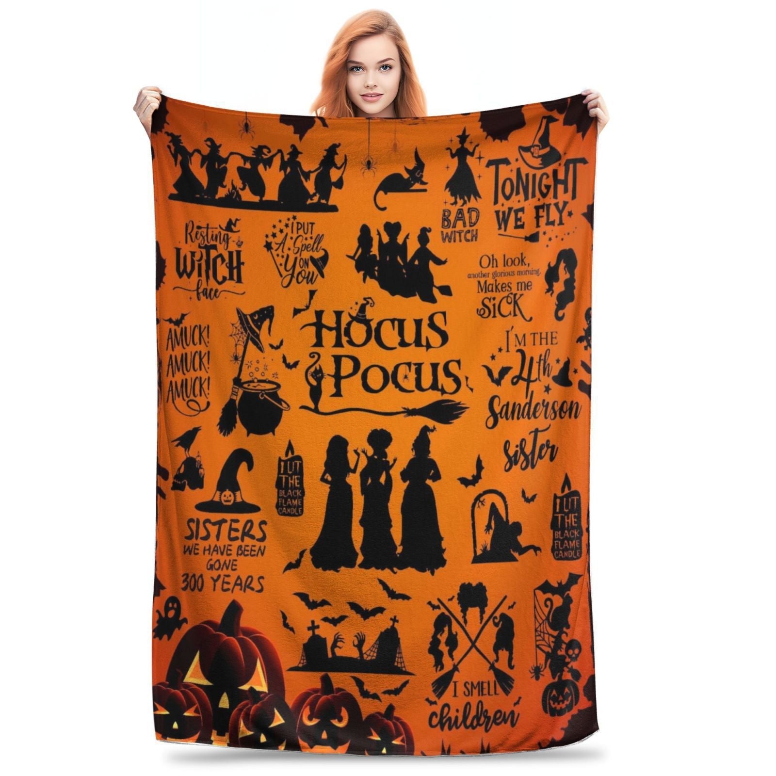 Halloween Fleece Blanket – Cozy Home Decor, Seasonal Gift