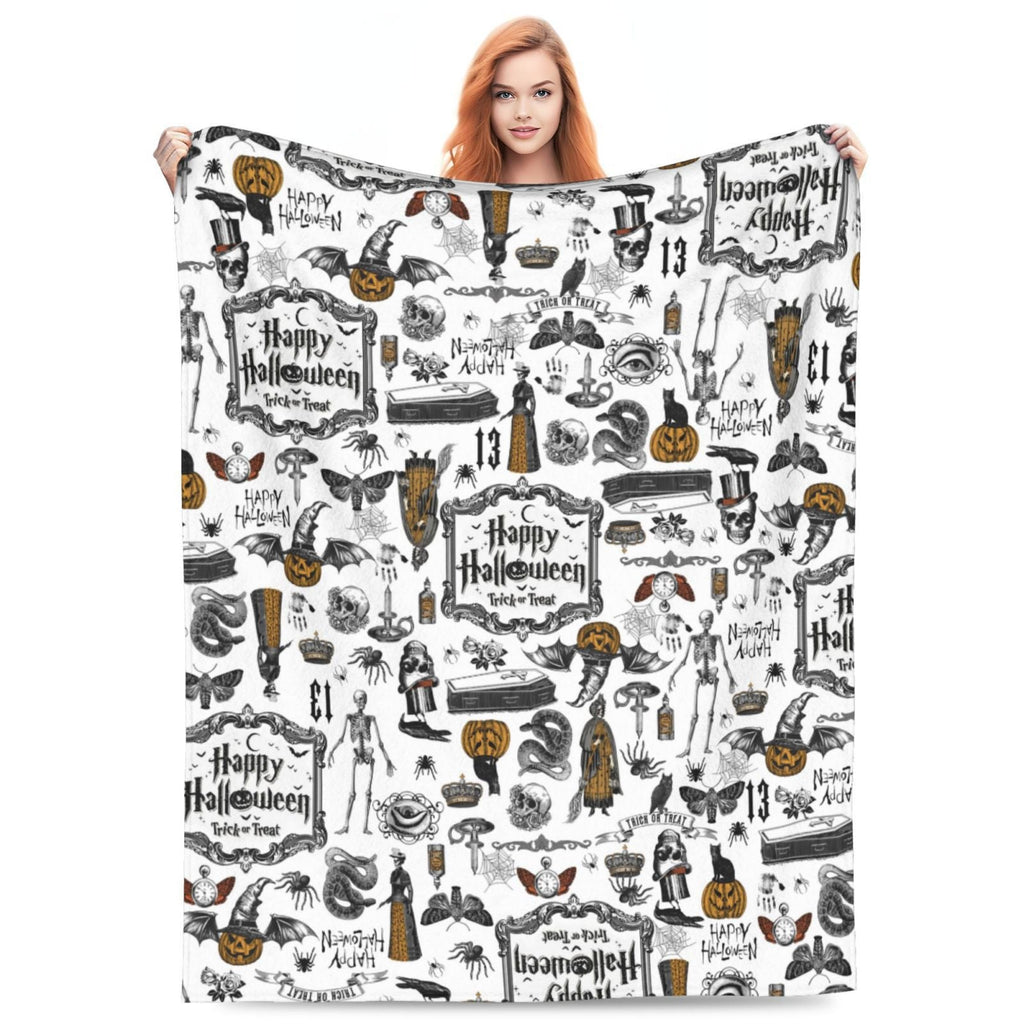 Halloween Fleece Blanket – Cozy Home Decor, Seasonal Gift