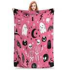 Halloween Fleece Blanket – Cozy Home Decor, Seasonal Gift