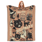 Halloween Fleece Blanket – Cozy Home Decor, Seasonal Gift