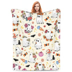 Halloween Fleece Blanket – Cozy Home Decor, Seasonal Gift