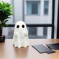 Halloween Ghost Figurine Decoration with Middle Finger Gesture – Party Decor, Tabletop Display