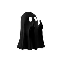 Halloween Ghost Figurine Decoration with Middle Finger Gesture – Party Decor, Tabletop Display