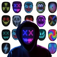 Halloween LED Face Mask, Red Light Therapy, USB Rechargeable – Costume Party, Spa Treatment
