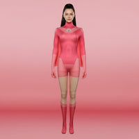 Halloween Superheroine Cosplay Costume, Women's Bodysuit with Cape – Parties, Events