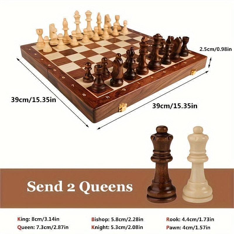 Handcrafted Wooden Chess Set – Competitive Play, Gift