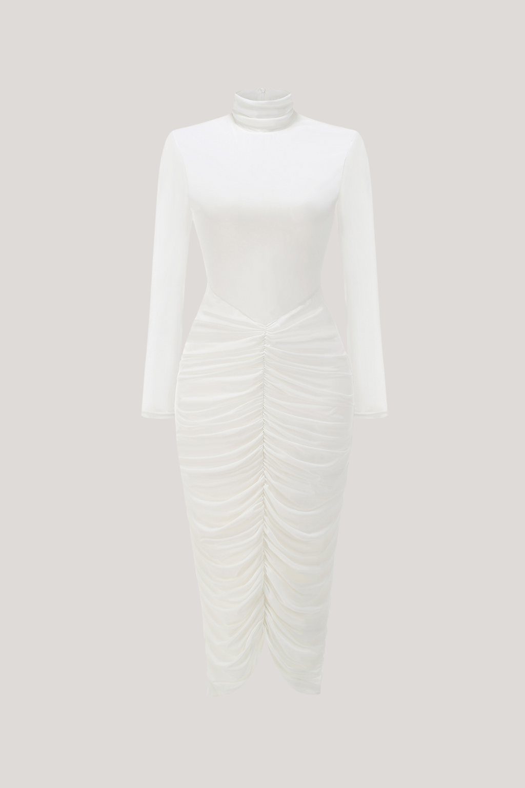 High Neck Midi Dress in Soft Fabric - Elegant Casual Wear for Women