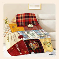 Hogwarts-Themed Fleece Throw Blanket – Cozy Home Decor, Gift for Fans