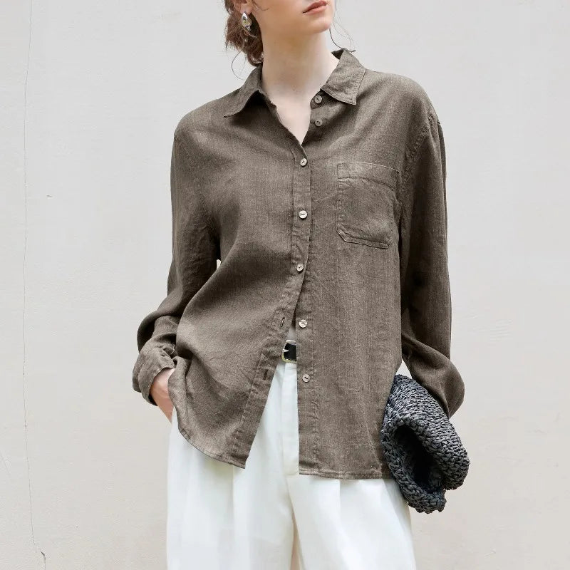 Indigo Linen Casual Shirt for Everyday Wear - Lightweight and Breathable
