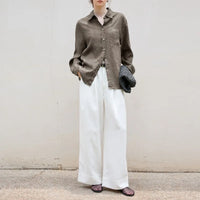 Indigo Linen Casual Shirt for Everyday Wear - Lightweight and Breathable
