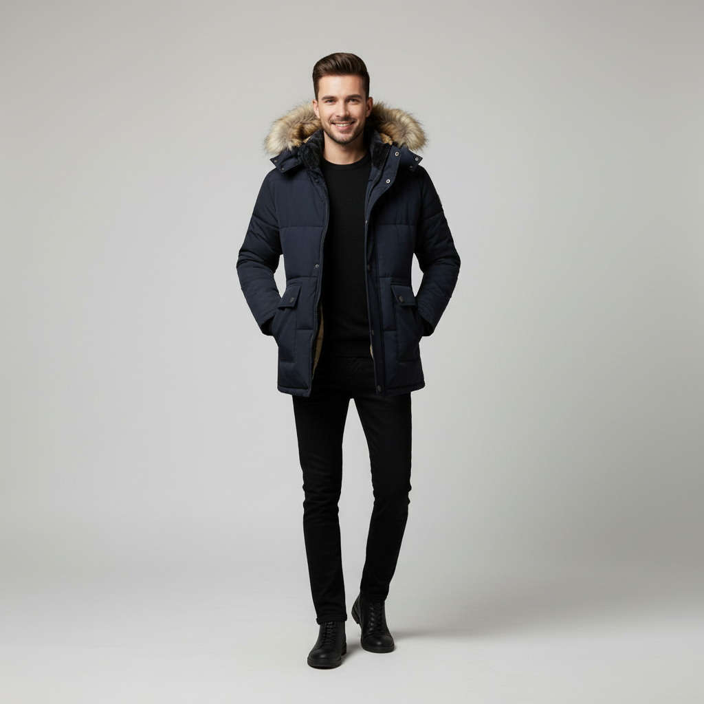Insulated Winter Jacket for Men | Waterproof, Warm Design | Perfect for Cold Weather Outdoor Activities