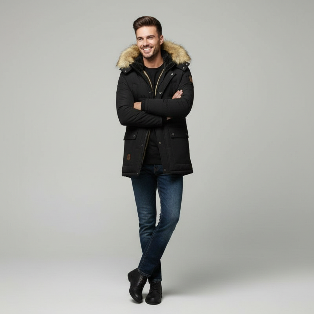 Insulated Winter Jacket for Men | Waterproof, Warm Design | Perfect for Cold Weather Outdoor Activities