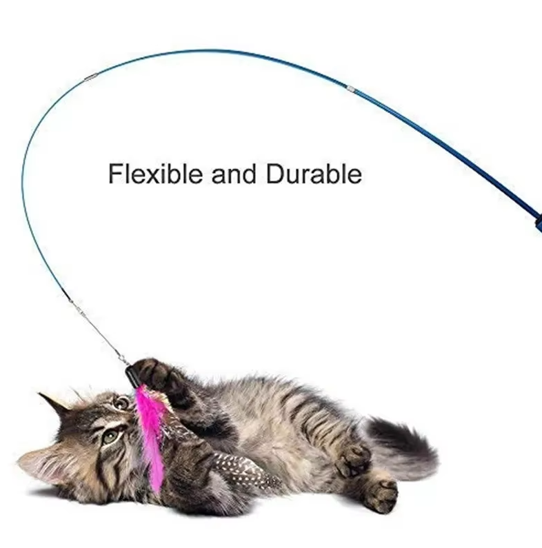 Interactive Cat Fishing Rod with Feather Refills – Engaging Play, Fun Activity