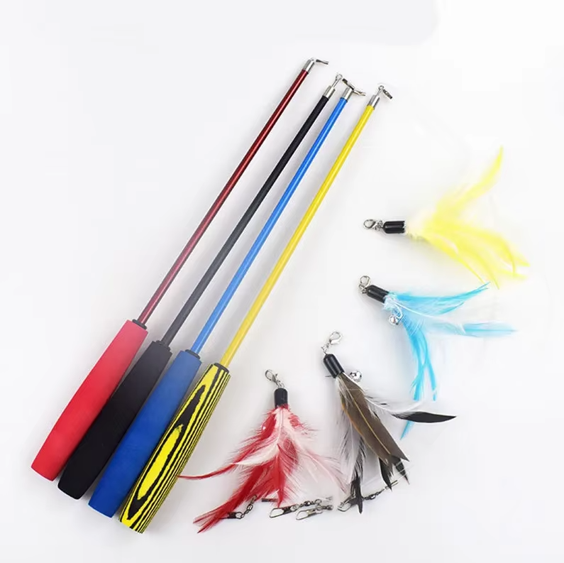 Interactive Cat Fishing Rod with Feather Refills – Engaging Play, Fun Activity