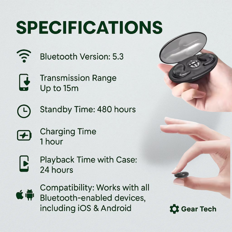 Invisible Wireless Sleep Headphones – Sleep, Travel