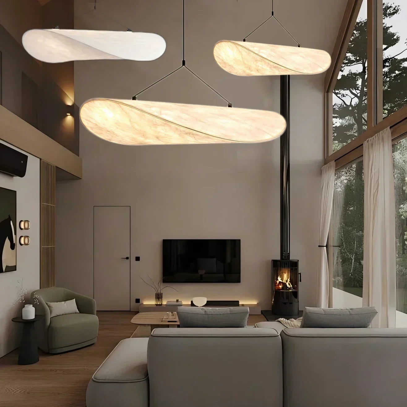 Japanese Silk Chandelier Handmade with Elegant Design – Home Decor, Lighting