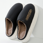 Unisex Plush-Lined Platform Clog Slippers – Cozy Home, Relaxation