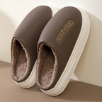 Unisex Plush-Lined Platform Clog Slippers – Cozy Home, Relaxation