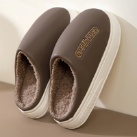 Unisex Plush-Lined Platform Clog Slippers – Cozy Home, Relaxation