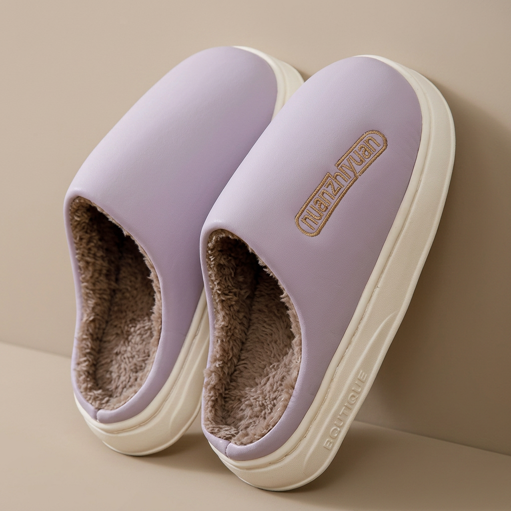 Unisex Plush-Lined Platform Clog Slippers – Cozy Home, Relaxation
