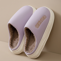 Unisex Plush-Lined Platform Clog Slippers – Cozy Home, Relaxation