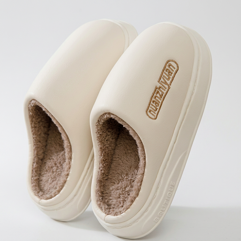 Unisex Plush-Lined Platform Clog Slippers – Cozy Home, Relaxation