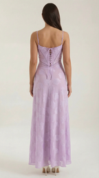Lace Maxi Dress for Women - Elegant Floral Design - Perfect for Formal Events and Special Occasions